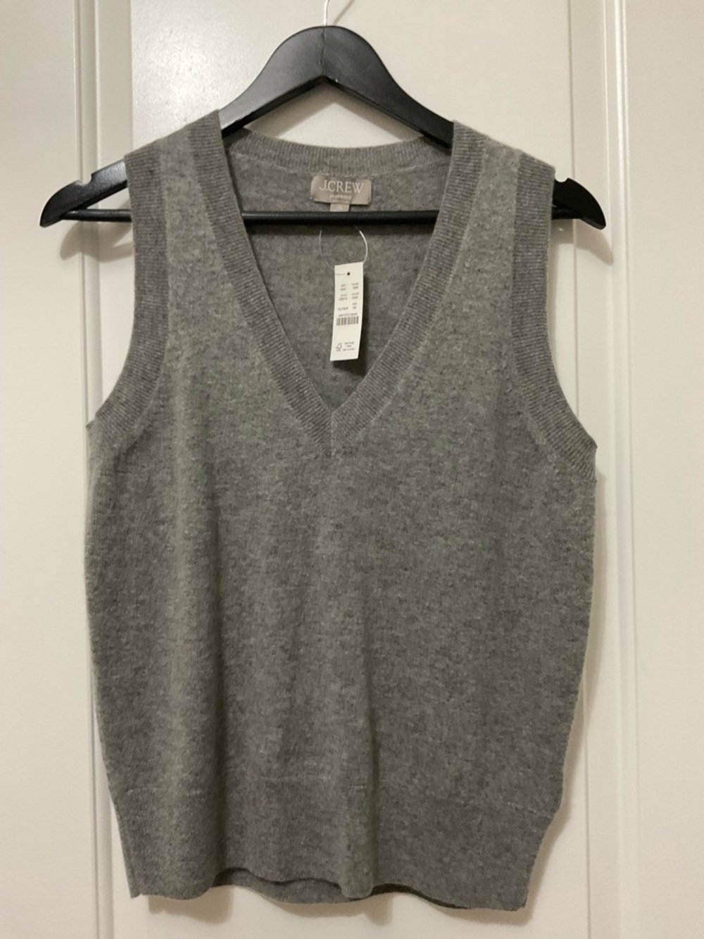 J. Crew Gray Cashmere V-Neck  Sweater Vest